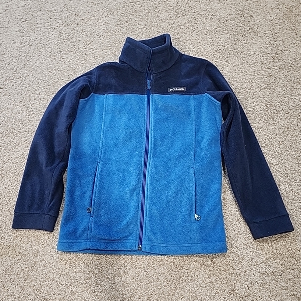 Boys Medium Two-Toned Blue Columbia Zip-up Fleece Jacket